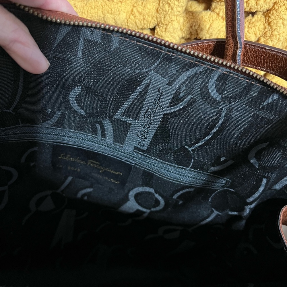 Salvatore Ferragamo Rich Brown Satchel/ Handbag/ Crossed-body - Picture 5 of 14